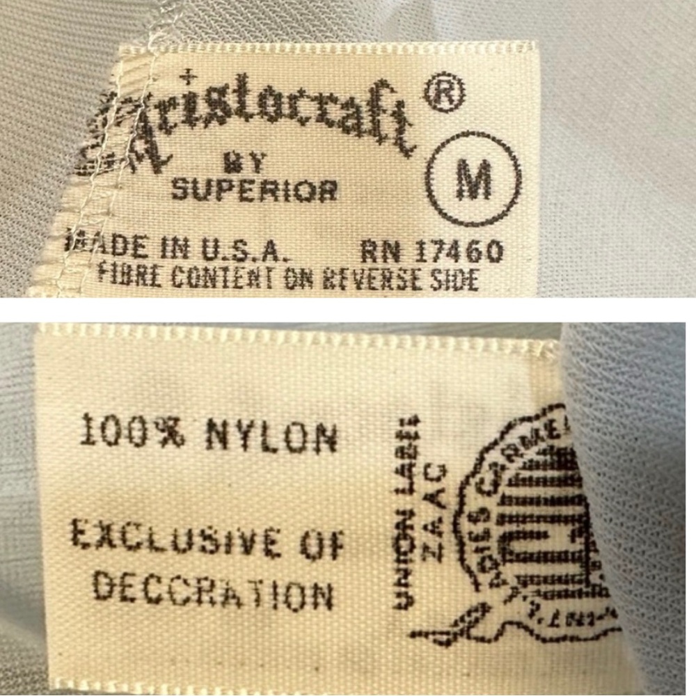 Vintage 1960s Aristocraft USA Made Sheer Nylon Embroidered Nightgown M - Picture 7 of 9